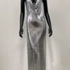 silver sparkly prom dress