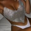 silver metallic bra top silver metallic bra top