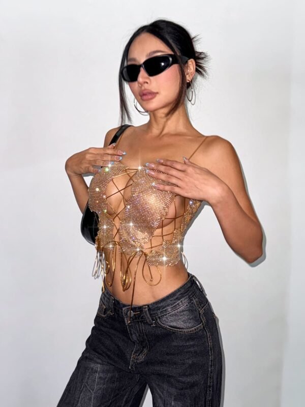 sparkly metallic gold crop top