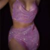 pink sequins two piece set pink sequins two piece set