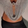 rhinestone sequins silver halter top rhinestone sequins silver halter top