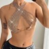 sparkly chainmail gold halter top 1 sparkly chainmail gold halter top