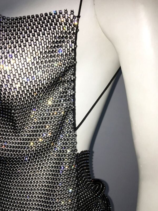 black sparkly mesh mini dress