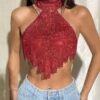 red rhinestone tank tops