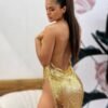 gold halter chainmail mini dress 4 gold halter chainmail mini dress