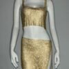 gold rhinestone two piece skirt set