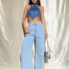 blue rhinestone tank tops