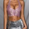 rhinestone pink halter top