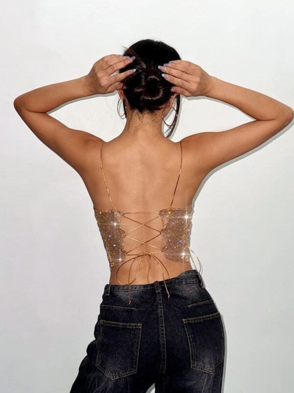 sparkly metallic gold crop top