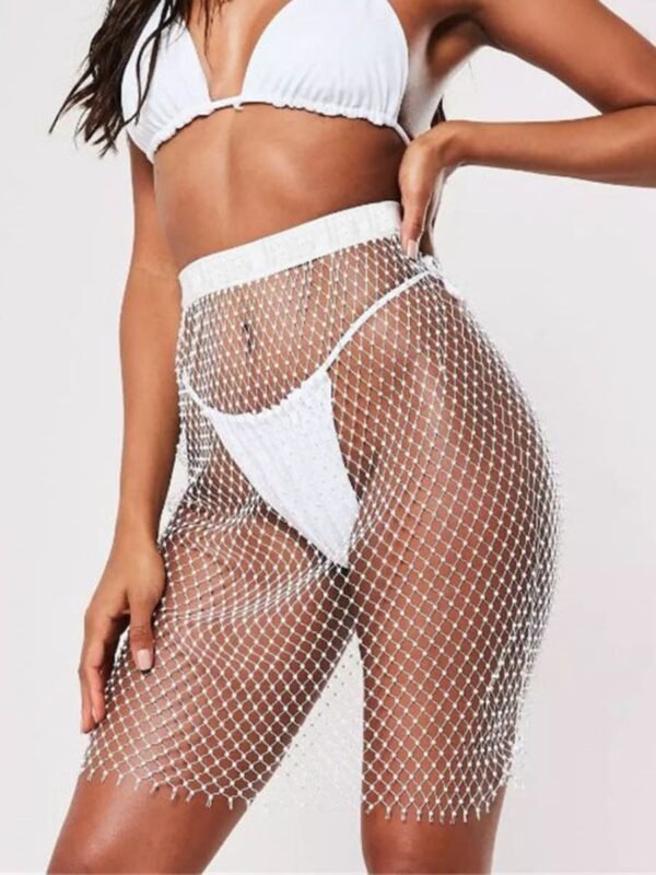 fishnet dress with rhinestones