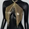 sexy metallic gold halter top