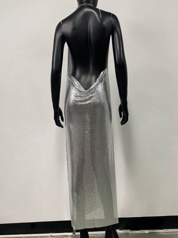 silver sparkly prom dress