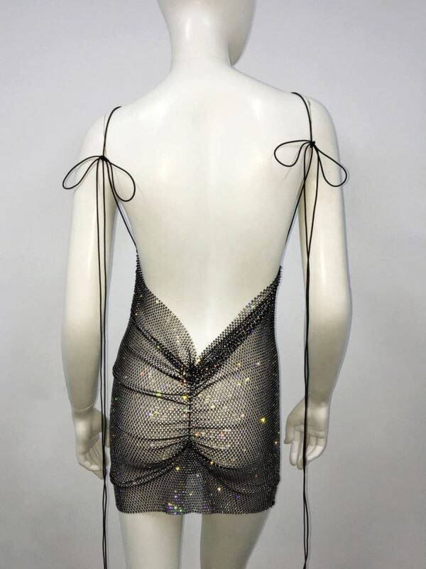black sparkly mesh mini dress