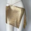 gold metallic chainmail mini skirt