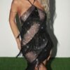 black sparkly fringe dress