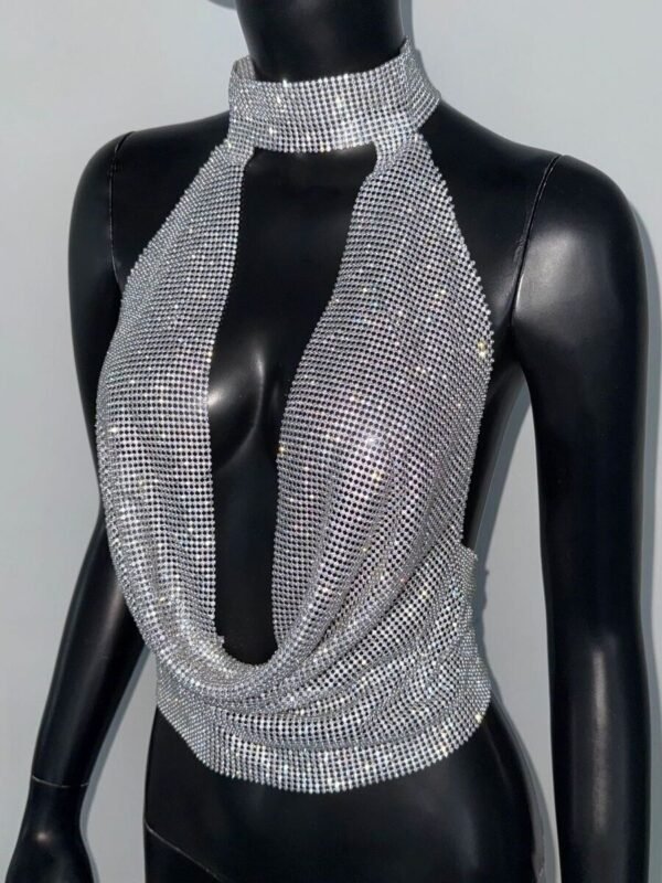 rhinestone silver halter top 1 rhinestone silver halter top