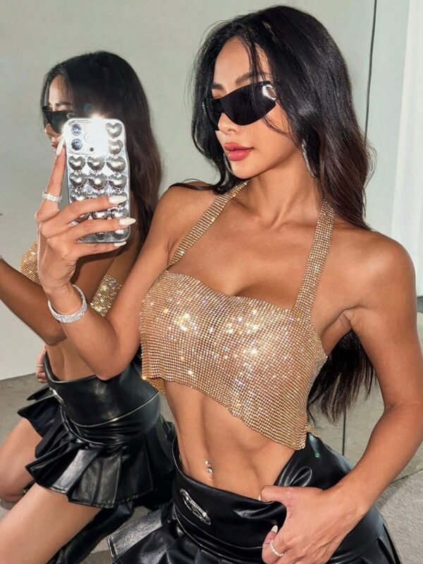 gold metallic crop top