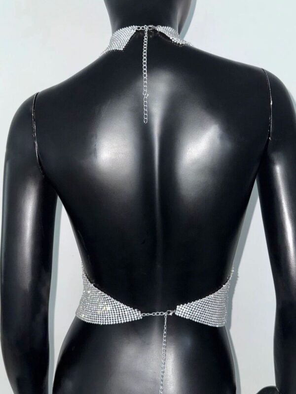 rhinestone silver halter top 3 rhinestone silver halter top