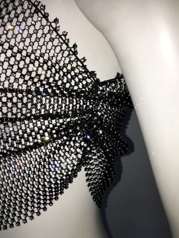 one shoulder sparkly top