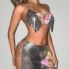 silver metallic two piece set1 silver metallic two piece set