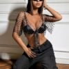 black see through crop top