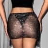 sparkly fringe mini skirt