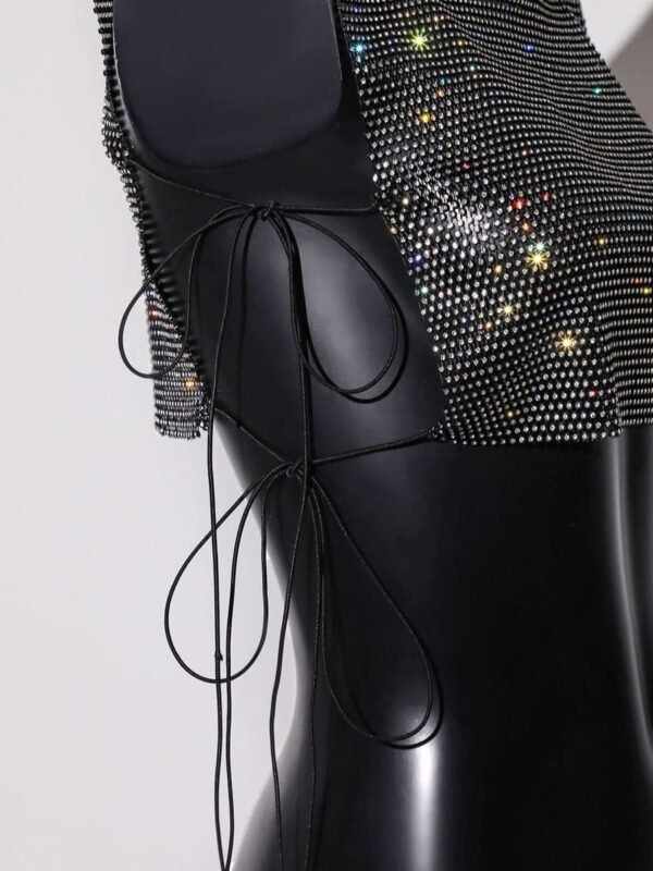 black tank top with rhinestones