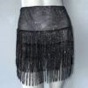 sparkly fringe mini skirt