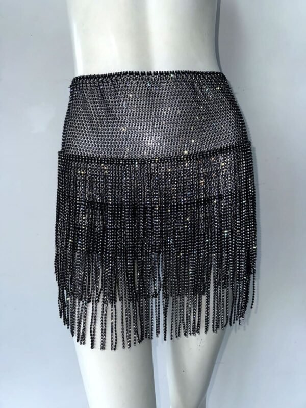 sparkly fringe mini skirt