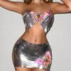 silver metallic two piece set3 silver metallic two piece set