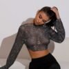 fishnet crop top long sleeve