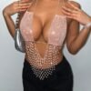 sparkly nude tube top
