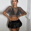 fishnet see through crop top