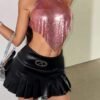 metallic pink halter top1 metallic pink halter top