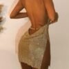 sparkly sexy metallic mini dress